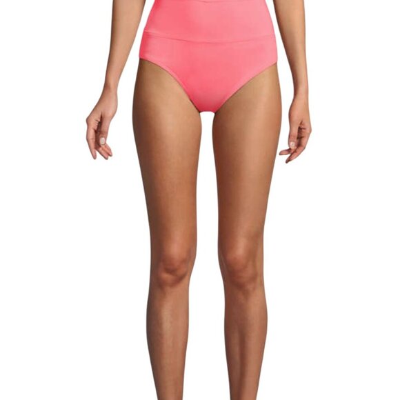 Lands’ End Pinchless High-Waisted Bikini Bottoms Pink Size 14 NWOT - Picture 2 of 5